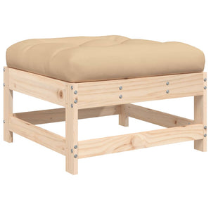 vidaXL Patio Footstool with Cushion Solid Wood Pine-3