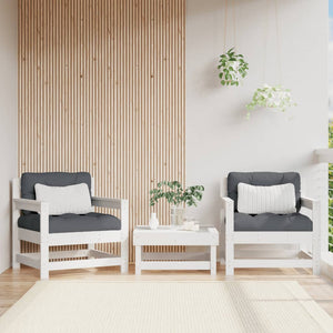 vidaXL Patio Chairs with Cushions 2 pcs White Solid Wood Pine-0