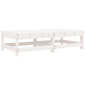 vidaXL Patio Footstools with Cushions 2pcs White Solid Wood Pine-1