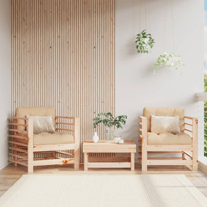 vidaXL Patio Chairs with Cushions 2 pcs Solid Wood Pine-0