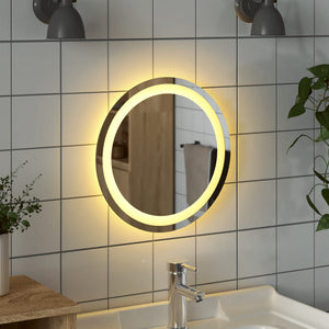 vidaXL LED Bathroom Mirror Wall Mounted Vanity Mirror for Home Bathroom Round-12