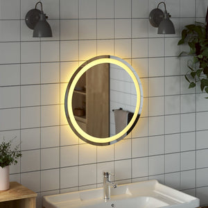 vidaXL LED Bathroom Mirror Wall Mounted Vanity Mirror for Home Bathroom Round-14