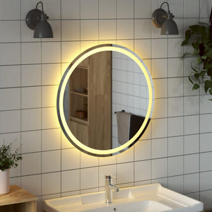 vidaXL LED Bathroom Mirror Wall Mounted Vanity Mirror for Home Bathroom Round-16