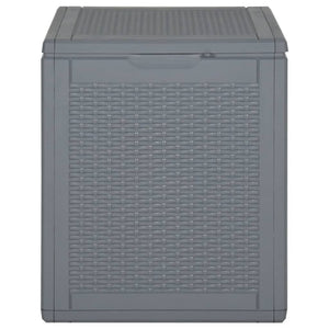 vidaXL Patio Storage Box Gray PP Rattan 23.8 gal-0