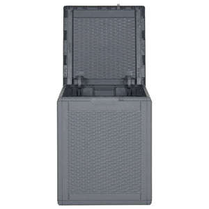 vidaXL Patio Storage Box Gray PP Rattan 23.8 gal-2