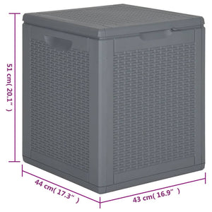 vidaXL Patio Storage Box Gray PP Rattan 23.8 gal-5