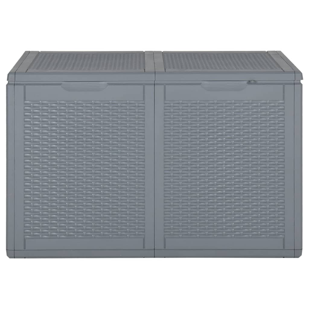 vidaXL Patio Storage Box Gray PP Rattan 47.6 gal-0