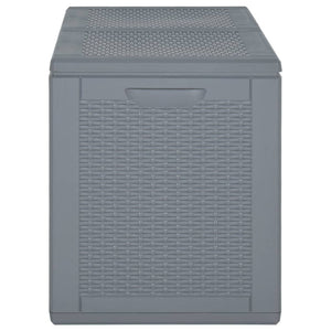 vidaXL Patio Storage Box Gray PP Rattan 47.6 gal-1