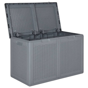 vidaXL Patio Storage Box Gray PP Rattan 47.6 gal-2