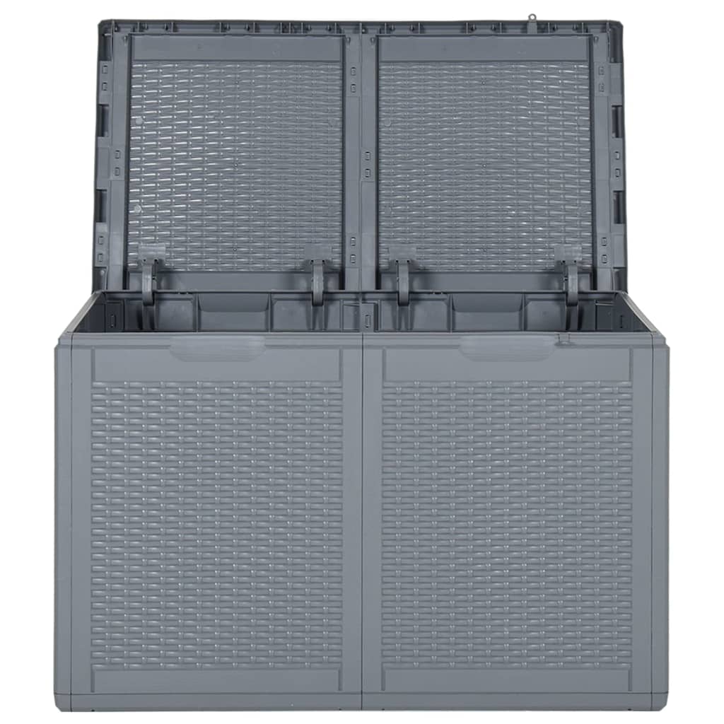 vidaXL Patio Storage Box Gray PP Rattan 47.6 gal-3