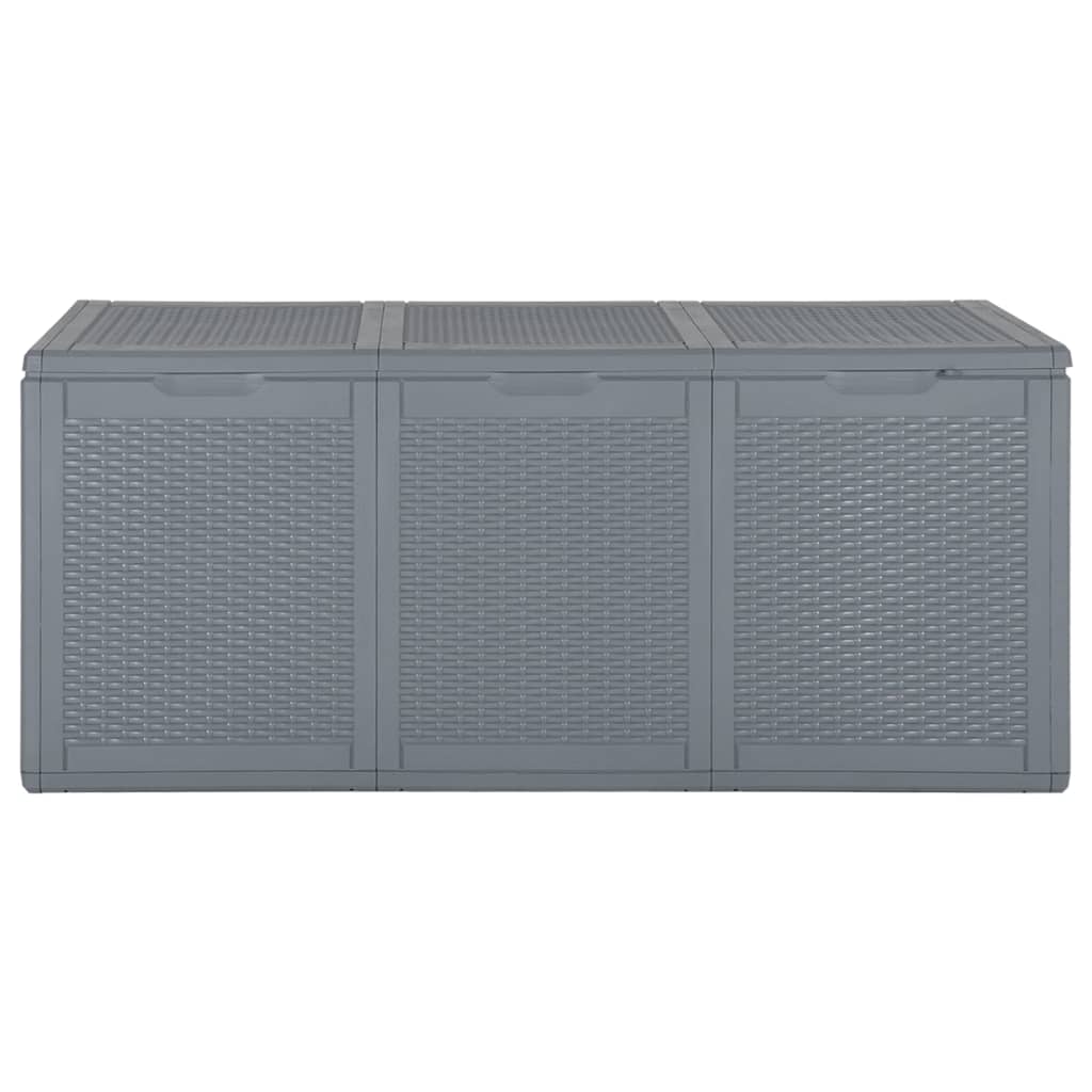 vidaXL Patio Storage Box Gray PP Rattan 71.3 gal-0