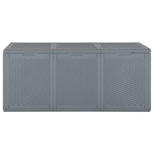 vidaXL Patio Storage Box Gray PP Rattan 71.3 gal-0