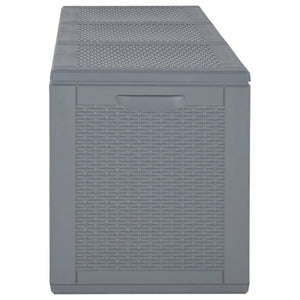 vidaXL Patio Storage Box Gray PP Rattan 71.3 gal-1