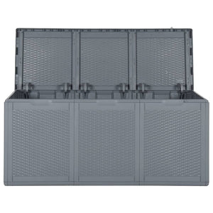 vidaXL Patio Storage Box Gray PP Rattan 71.3 gal-3