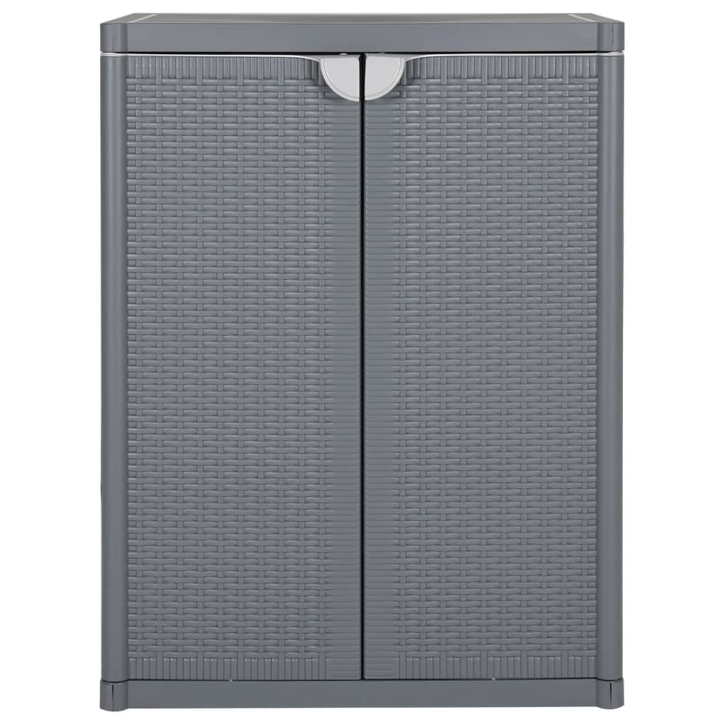 vidaXL Garden Storage Cabinet Gray 25.6"x17.7"x34.6" PP Rattan-0