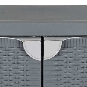 vidaXL Garden Storage Cabinet Gray 25.6"x17.7"x34.6" PP Rattan-4