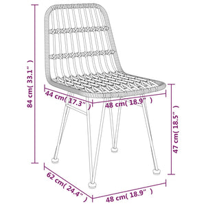 vidaXL Bistro Set Outdoor Patio Balcony Table and Chairs Rattan Look 3 Piece-17