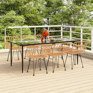 vidaXL Patio Dining Set Rattan Patio Conversation Set for Porch Poly Rattan-7