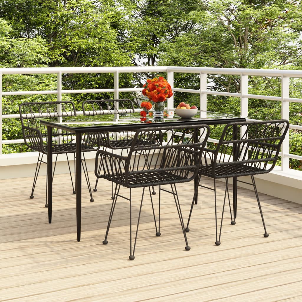 vidaXL Patio Dining Set Rattan Patio Conversation Set for Porch Poly Rattan-47