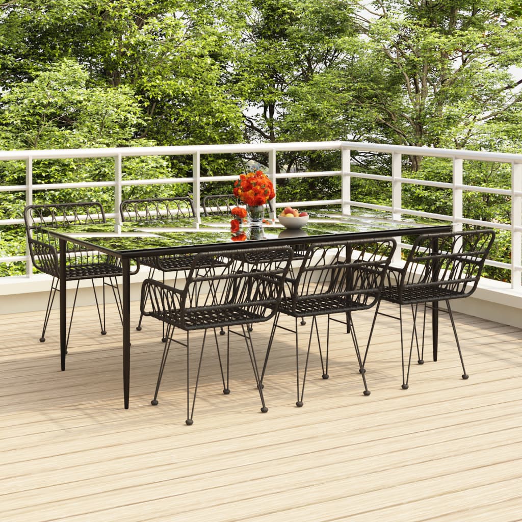 vidaXL Patio Dining Set Rattan Patio Conversation Set for Porch Poly Rattan-21