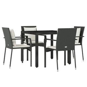 vidaXL Patio Dining Set Outdoor Conversation Set with Cushions Poly Rattan-48