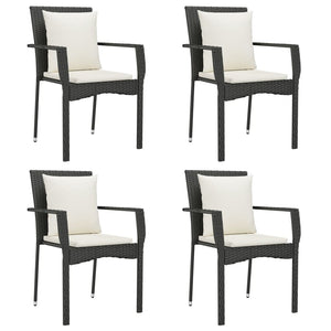 vidaXL Patio Dining Set Outdoor Conversation Set with Cushions Poly Rattan-46