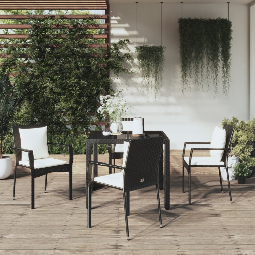 vidaXL Patio Dining Set Outdoor Conversation Set with Cushions Poly Rattan-54