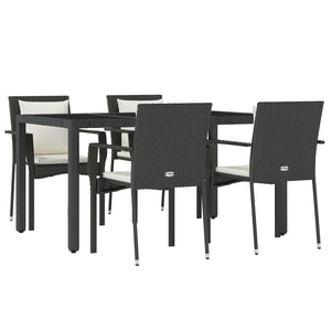 vidaXL Patio Dining Set Outdoor Conversation Set with Cushions Poly Rattan-5