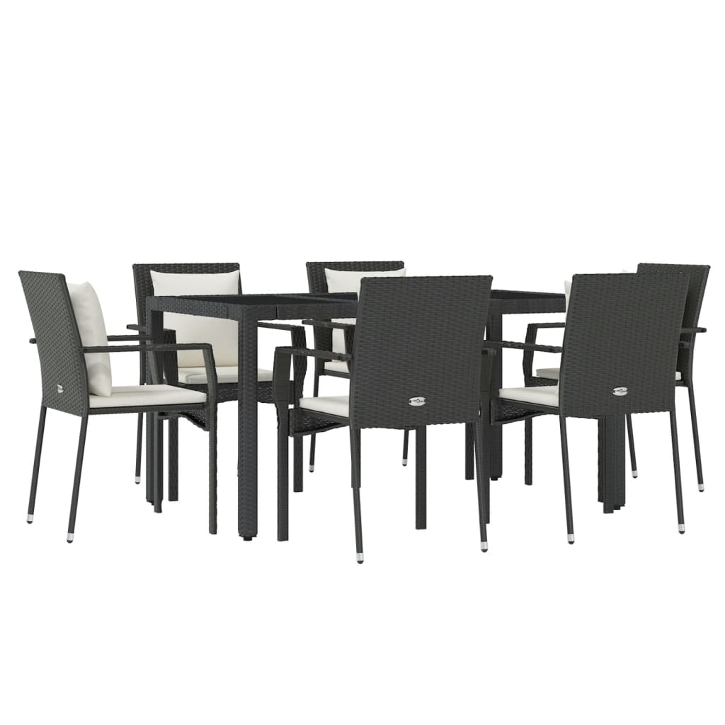 vidaXL Patio Dining Set Outdoor Conversation Set with Cushions Poly Rattan-12