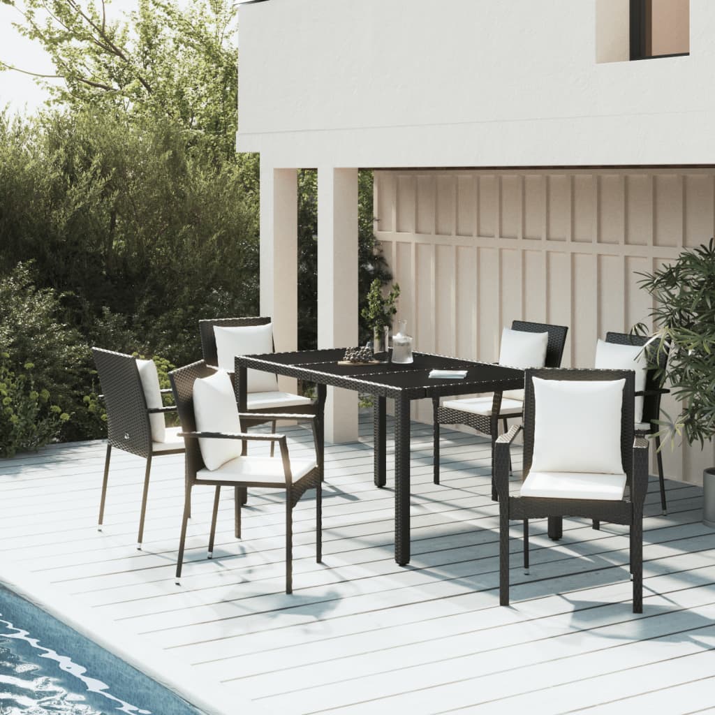 vidaXL Patio Dining Set Outdoor Conversation Set with Cushions Poly Rattan-18