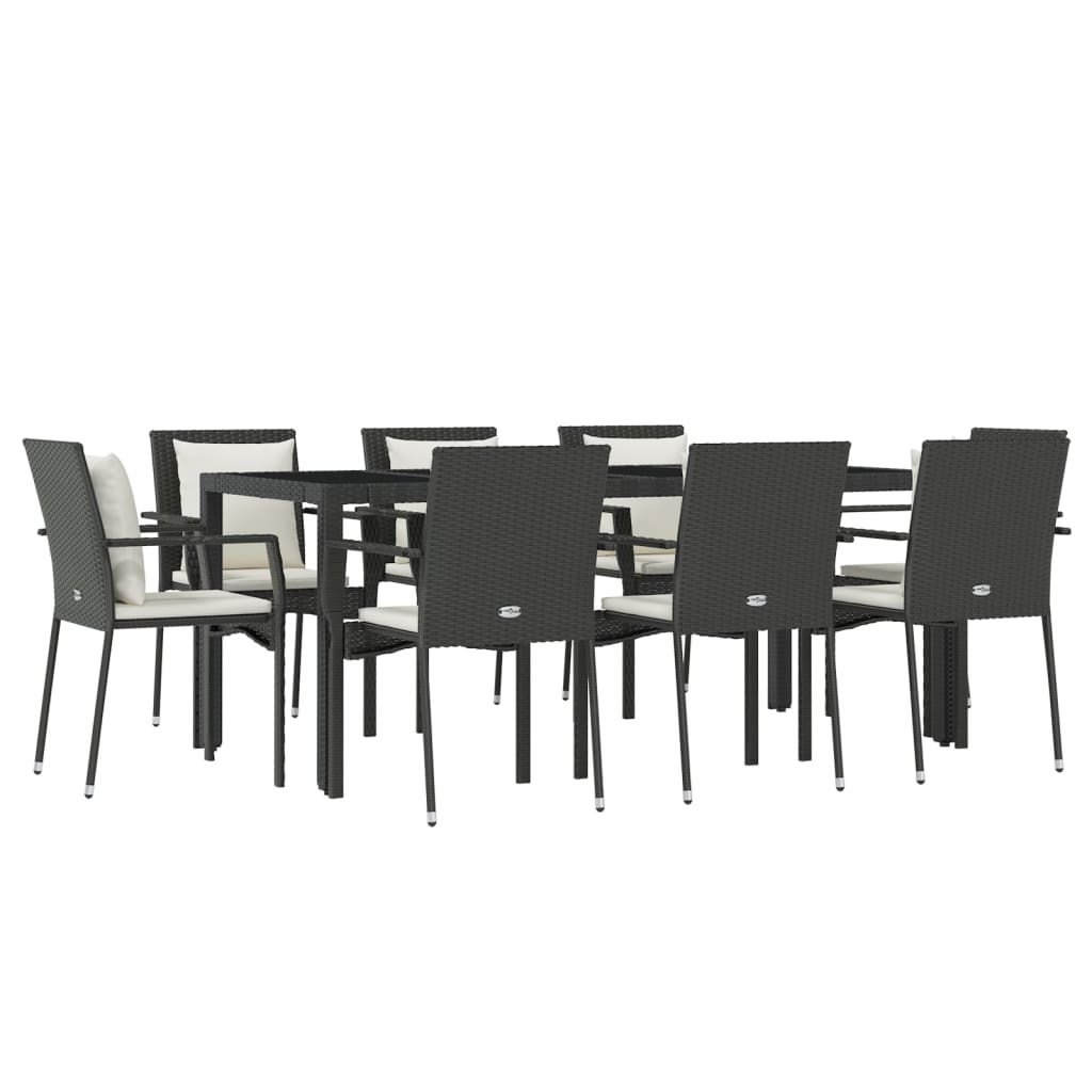 vidaXL Patio Dining Set Outdoor Conversation Set with Cushions Poly Rattan-0