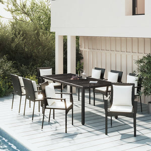 vidaXL Patio Dining Set Outdoor Conversation Set with Cushions Poly Rattan-6