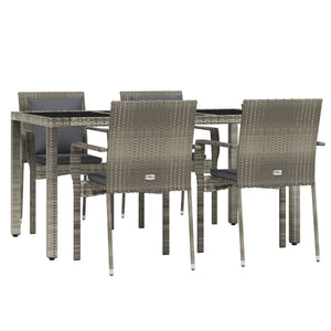 vidaXL Patio Dining Set Outdoor Conversation Set with Cushions Poly Rattan-17