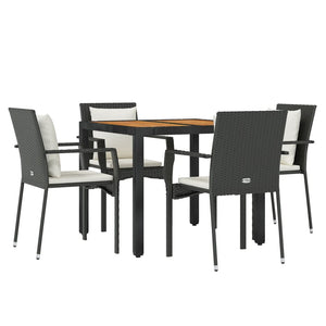 vidaXL Patio Dining Set Outdoor Conversation Set with Cushions Poly Rattan-1