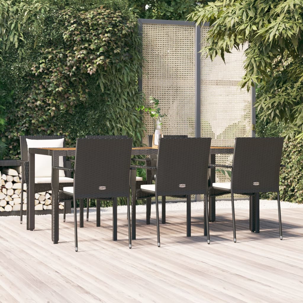 vidaXL Patio Dining Set Outdoor Conversation Set with Cushions Poly Rattan-31