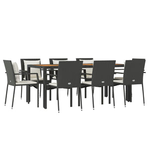 vidaXL Patio Dining Set Outdoor Conversation Set with Cushions Poly Rattan-41