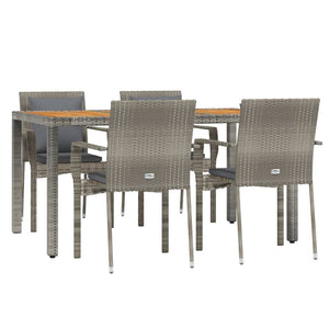 vidaXL Patio Dining Set Outdoor Conversation Set with Cushions Poly Rattan-62