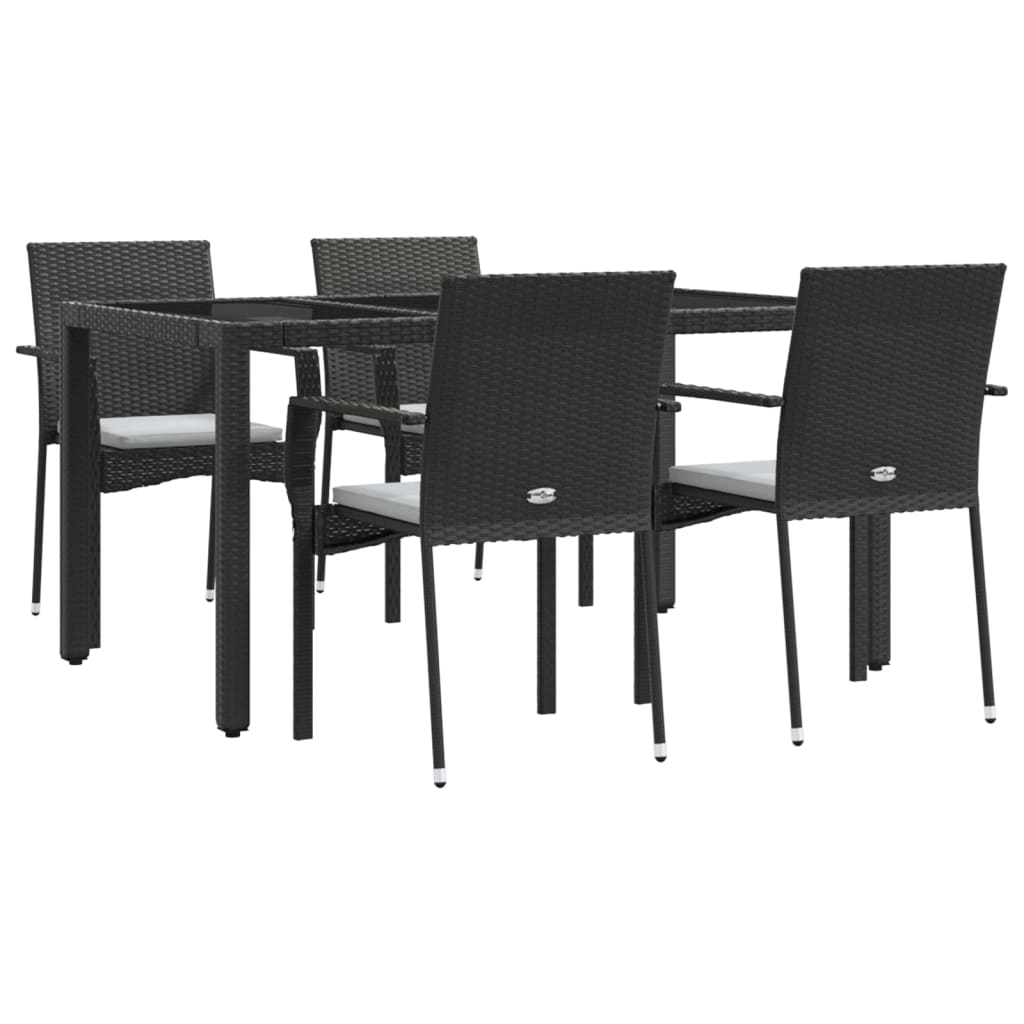 vidaXL Patio Dining Set Outdoor Conversation Set with Cushions Poly Rattan-1