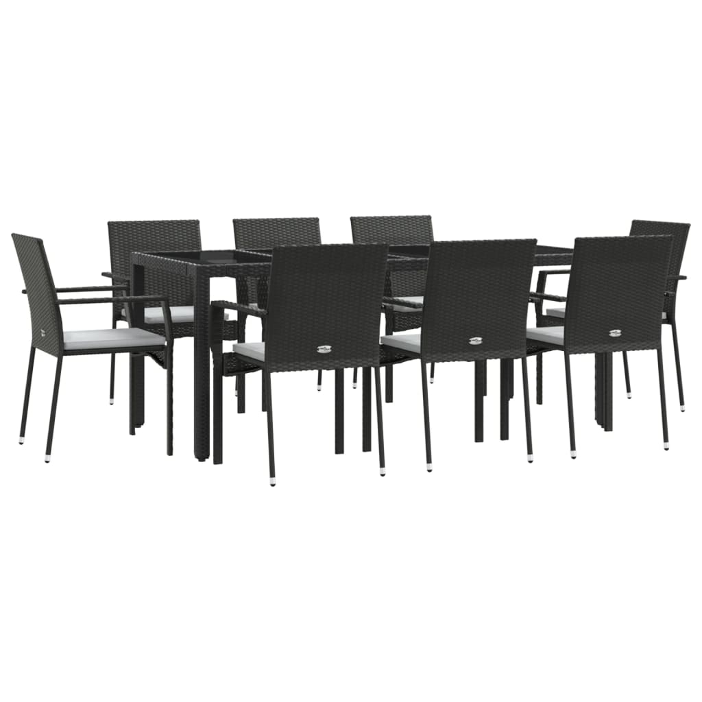 vidaXL Patio Dining Set Outdoor Conversation Set with Cushions Poly Rattan-49