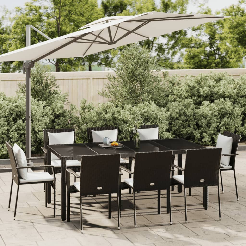 vidaXL Patio Dining Set Outdoor Conversation Set with Cushions Poly Rattan-57