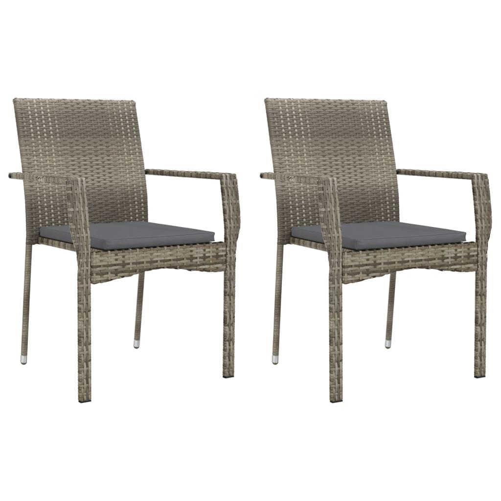 vidaXL Patio Dining Set Outdoor Conversation Set with Cushions Poly Rattan-52