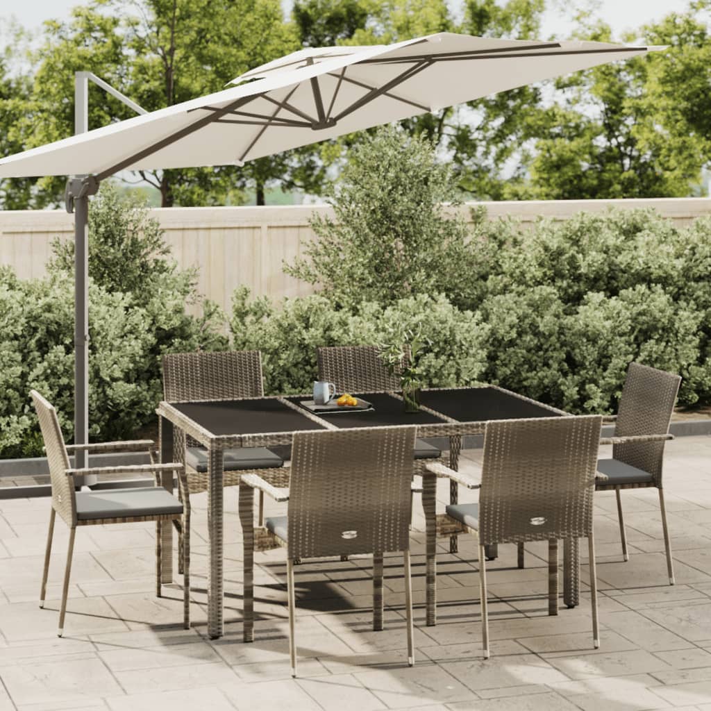 vidaXL Patio Dining Set Outdoor Conversation Set with Cushions Poly Rattan-24