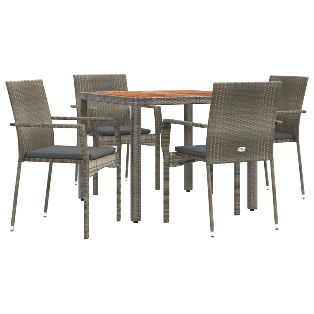 vidaXL Patio Dining Set Outdoor Conversation Set with Cushions Poly Rattan-20