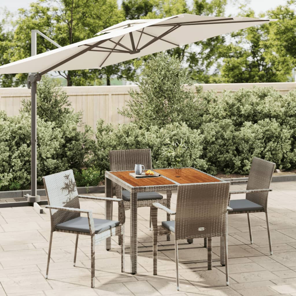 vidaXL Patio Dining Set Outdoor Conversation Set with Cushions Poly Rattan-29