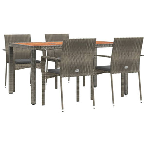 vidaXL Patio Dining Set Outdoor Conversation Set with Cushions Poly Rattan-74