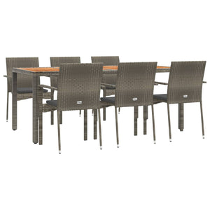 vidaXL Patio Dining Set Outdoor Conversation Set with Cushions Poly Rattan-38