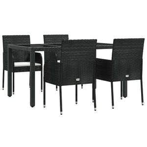 vidaXL Patio Dining Set Outdoor Conversation Set with Cushions Poly Rattan-0