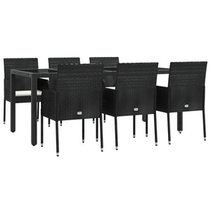 vidaXL Patio Dining Set Outdoor Conversation Set with Cushions Poly Rattan-25