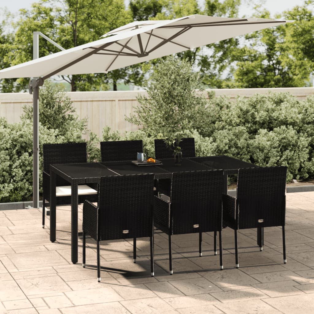 vidaXL Patio Dining Set Outdoor Conversation Set with Cushions Poly Rattan-31