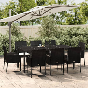 vidaXL Patio Dining Set Outdoor Conversation Set with Cushions Poly Rattan-19